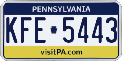 PA license plate KFE5443