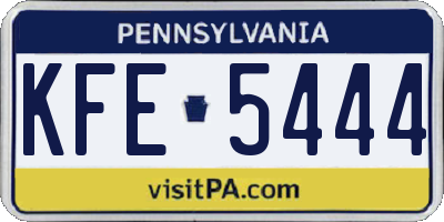 PA license plate KFE5444