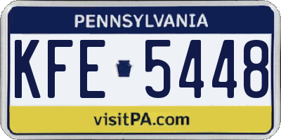 PA license plate KFE5448