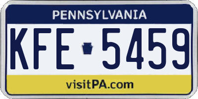 PA license plate KFE5459