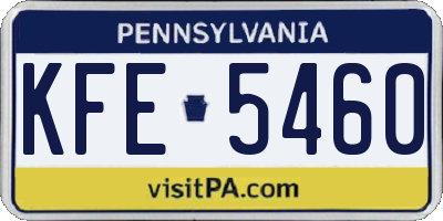 PA license plate KFE5460