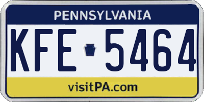 PA license plate KFE5464