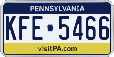 PA license plate KFE5466