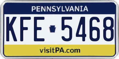 PA license plate KFE5468