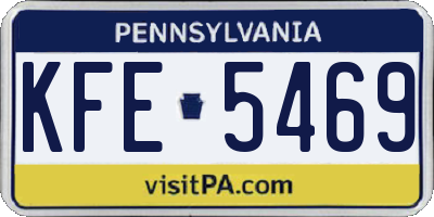 PA license plate KFE5469