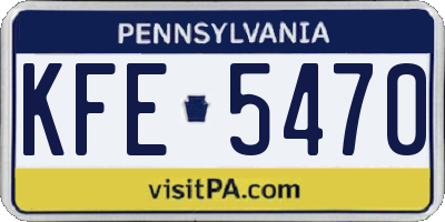PA license plate KFE5470