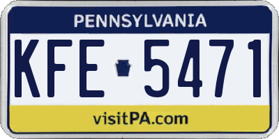 PA license plate KFE5471
