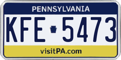 PA license plate KFE5473