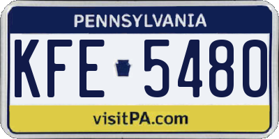 PA license plate KFE5480