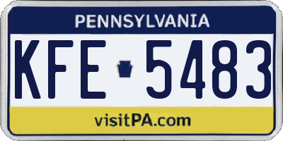 PA license plate KFE5483