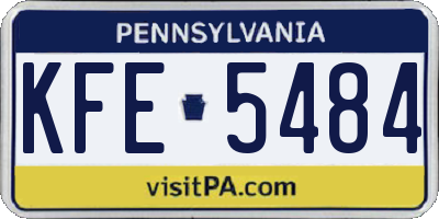 PA license plate KFE5484