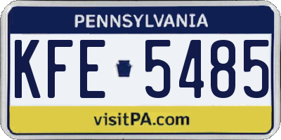 PA license plate KFE5485
