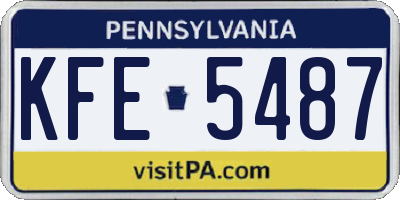 PA license plate KFE5487