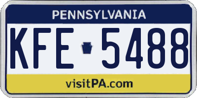 PA license plate KFE5488