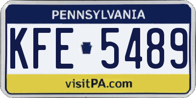 PA license plate KFE5489