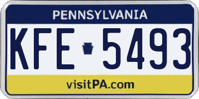 PA license plate KFE5493