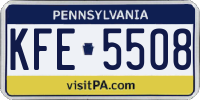 PA license plate KFE5508