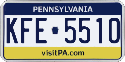 PA license plate KFE5510