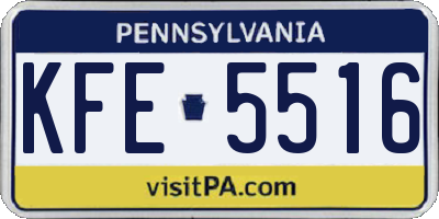 PA license plate KFE5516