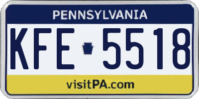 PA license plate KFE5518