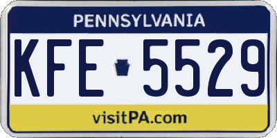 PA license plate KFE5529