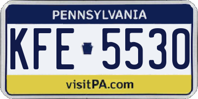 PA license plate KFE5530