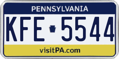 PA license plate KFE5544