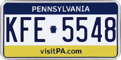 PA license plate KFE5548