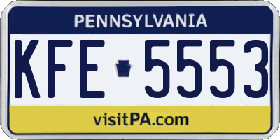 PA license plate KFE5553