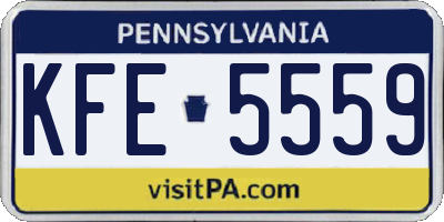 PA license plate KFE5559