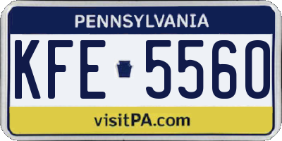 PA license plate KFE5560