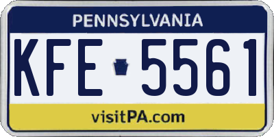 PA license plate KFE5561