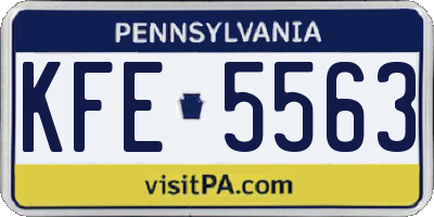 PA license plate KFE5563