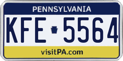 PA license plate KFE5564