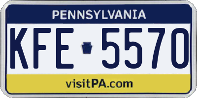 PA license plate KFE5570