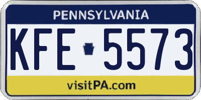 PA license plate KFE5573