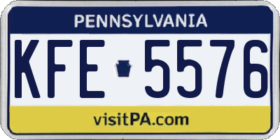 PA license plate KFE5576