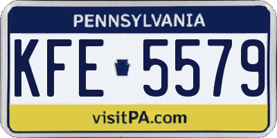 PA license plate KFE5579