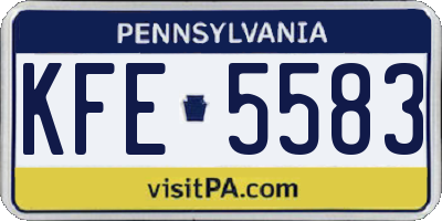 PA license plate KFE5583