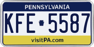 PA license plate KFE5587