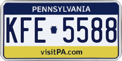 PA license plate KFE5588
