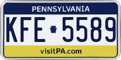 PA license plate KFE5589