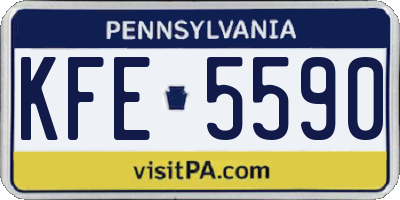 PA license plate KFE5590