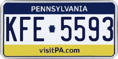 PA license plate KFE5593