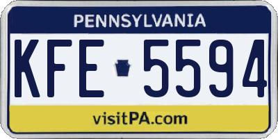 PA license plate KFE5594