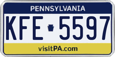 PA license plate KFE5597