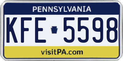 PA license plate KFE5598