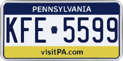 PA license plate KFE5599