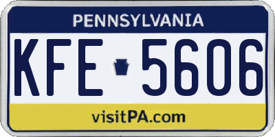 PA license plate KFE5606