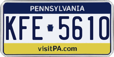 PA license plate KFE5610